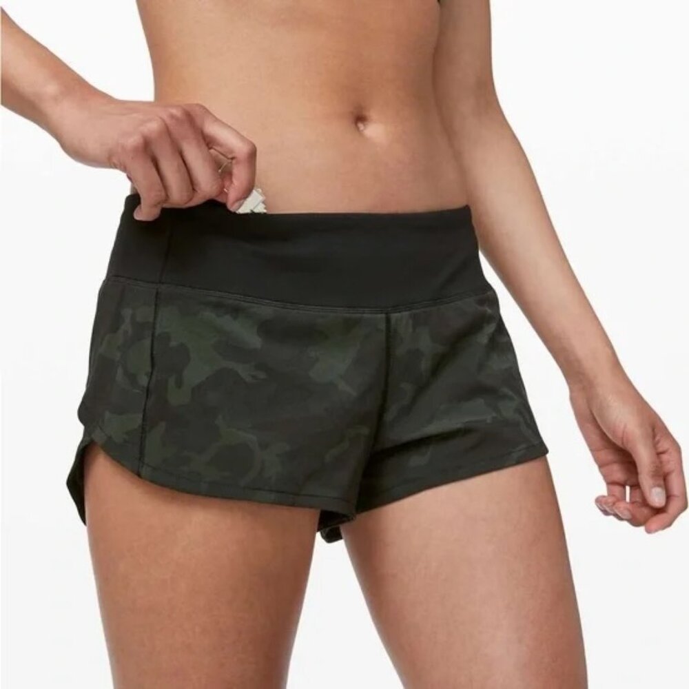 Lululemon Speed Up Short - Green Camouflage - Size 8